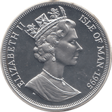 1995 SILVER PROOF ONE CROWN ISLE OF MAN - SILVER WORLD COINS - Cambridgeshire Coins
