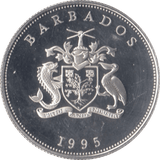 1995 SILVER PROOF ONE DOLLAR BARBADOS - SILVER WORLD COINS - Cambridgeshire Coins