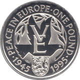 1995 SILVER PROOF ONE POUND ALDERNEY - SILVER WORLD COINS - Cambridgeshire Coins