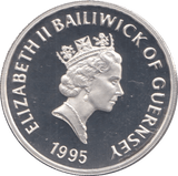 1995 SILVER PROOF ONE POUND GUERNSEY - SILVER WORLD COINS - Cambridgeshire Coins