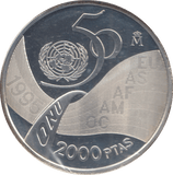 1995 SILVER PROOF SPAIN 2000 PTAS - Silver Proof - Cambridgeshire Coins