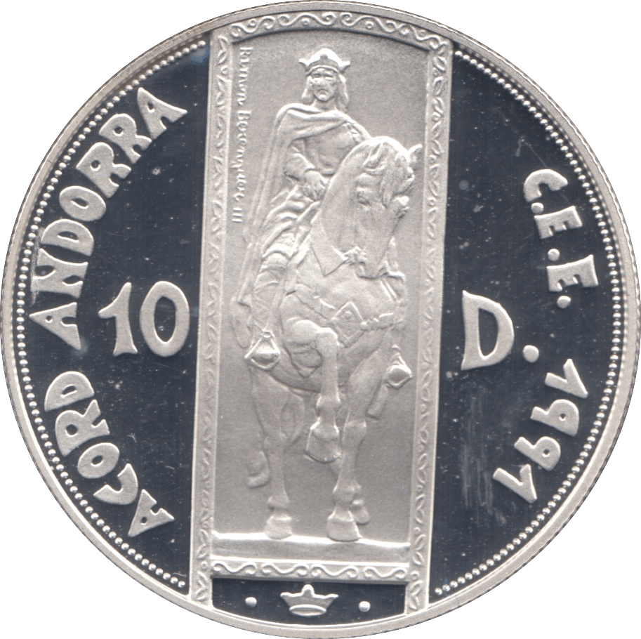 1995 SILVER PROOF TEN DINARS ECU ANDORRA - SILVER WORLD COINS - Cambridgeshire Coins