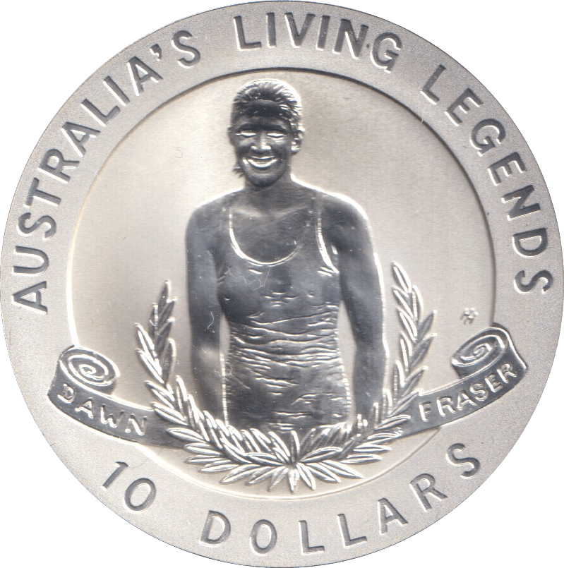 1995 SILVER PROOF TEN DOLLAR AUSTRALIA - SILVER WORLD COINS - Cambridgeshire Coins