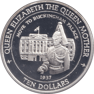 1995 SILVER PROOF TEN DOLLARS QUEEN MOTHER - SILVER WORLD COINS - Cambridgeshire Coins