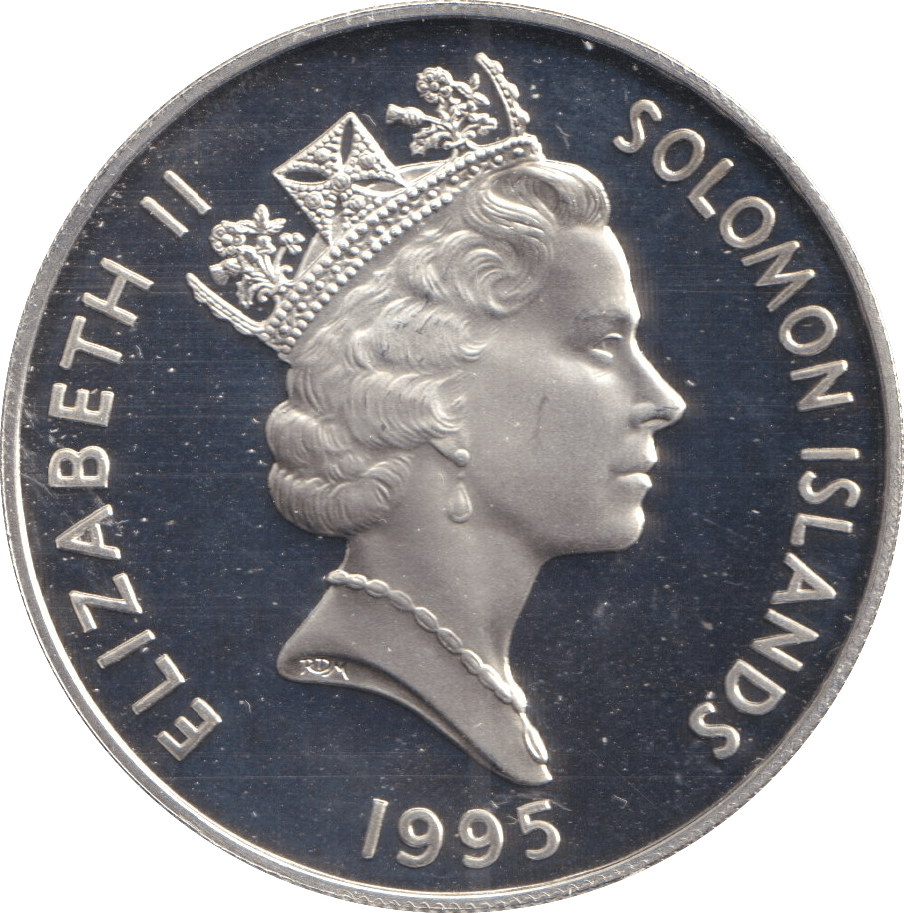 1995 TEN DOLLARS SOLOMON ISLANDS QUEEN ELIZABETH MOTHER - SILVER WORLD COINS - Cambridgeshire Coins