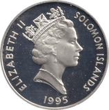 1995 TEN DOLLARS SOLOMON ISLANDS QUEEN ELIZABETH MOTHER - SILVER WORLD COINS - Cambridgeshire Coins