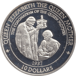 1995 TEN DOLLARS SOLOMON ISLANDS QUEEN ELIZABETH MOTHER - SILVER WORLD COINS - Cambridgeshire Coins