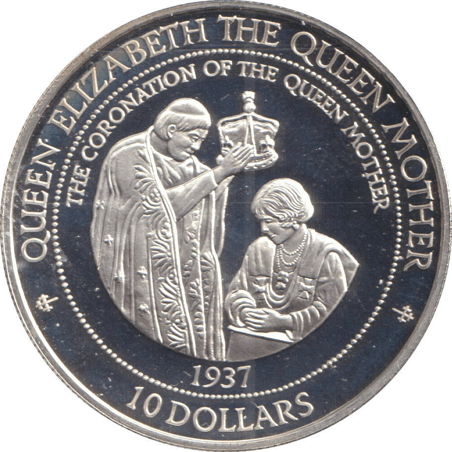 1995 TEN DOLLARS SOLOMON ISLANDS QUEEN ELIZABETH MOTHER - SILVER WORLD COINS - Cambridgeshire Coins