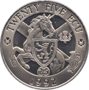 1995 TWENTY FIVE ECU SCOTLAND - SILVER WORLD COINS - Cambridgeshire Coins