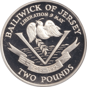 1995 TWO POUNDS BAILIWICK OF JERSEY LIBERATION - SILVER WORLD COINS - Cambridgeshire Coins