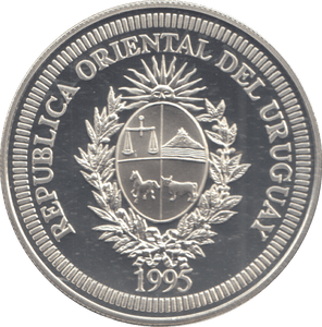 1995 URUGUAY 200 PESOS - Silver Proof - Cambridgeshire Coins