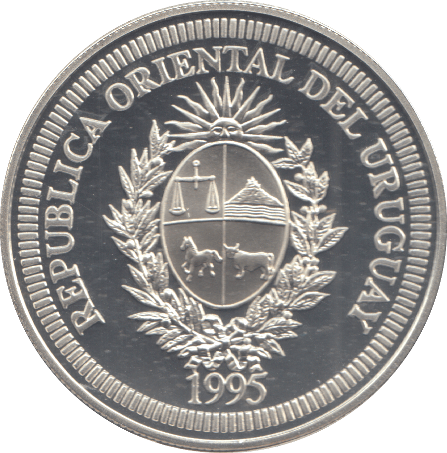 1995 URUGUAY 200 PESOS - Silver Proof - Cambridgeshire Coins