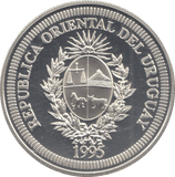 1995 URUGUAY 200 PESOS - Silver Proof - Cambridgeshire Coins