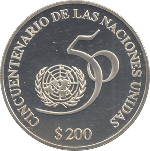 1995 URUGUAY 200 PESOS - Silver Proof - Cambridgeshire Coins