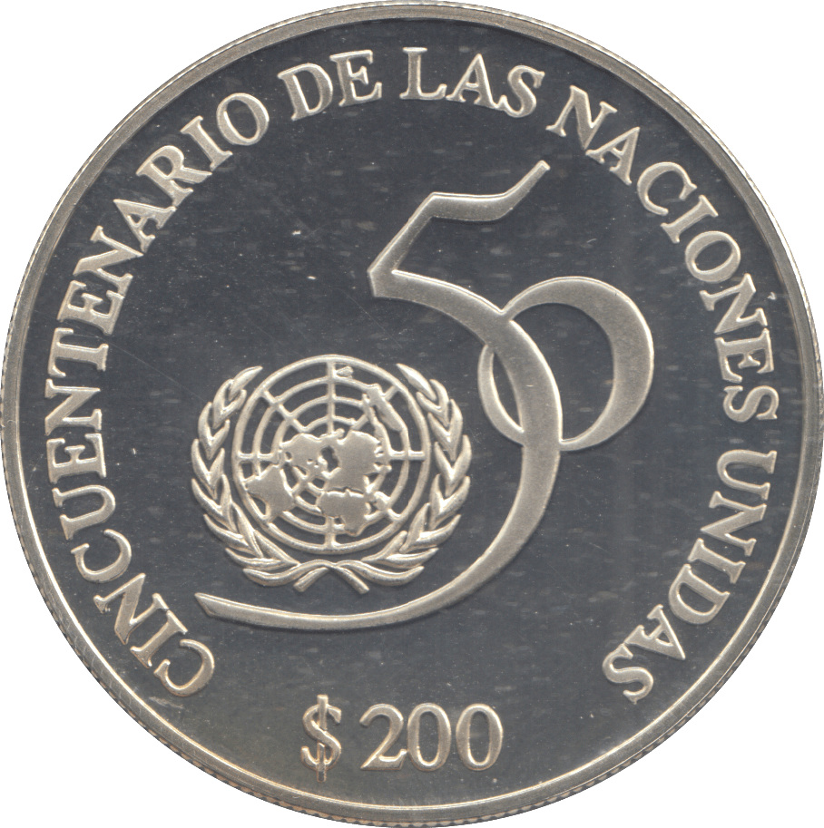 1995 URUGUAY 200 PESOS - Silver Proof - Cambridgeshire Coins