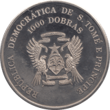 1996 1000 DOBROS S. TOME E PRINCIPE - WORLD COINS - Cambridgeshire Coins