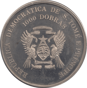 1996 1000 DOBROS S. TOME E PRINCIPE - WORLD COINS - Cambridgeshire Coins