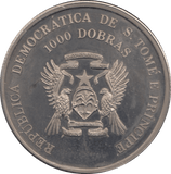1996 1000 DOBROS S. TOME E PRINCIPE - WORLD COINS - Cambridgeshire Coins