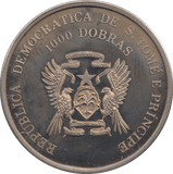 1996 1000 DOBROS S. TOME E PRINCIPE - WORLD COINS - Cambridgeshire Coins