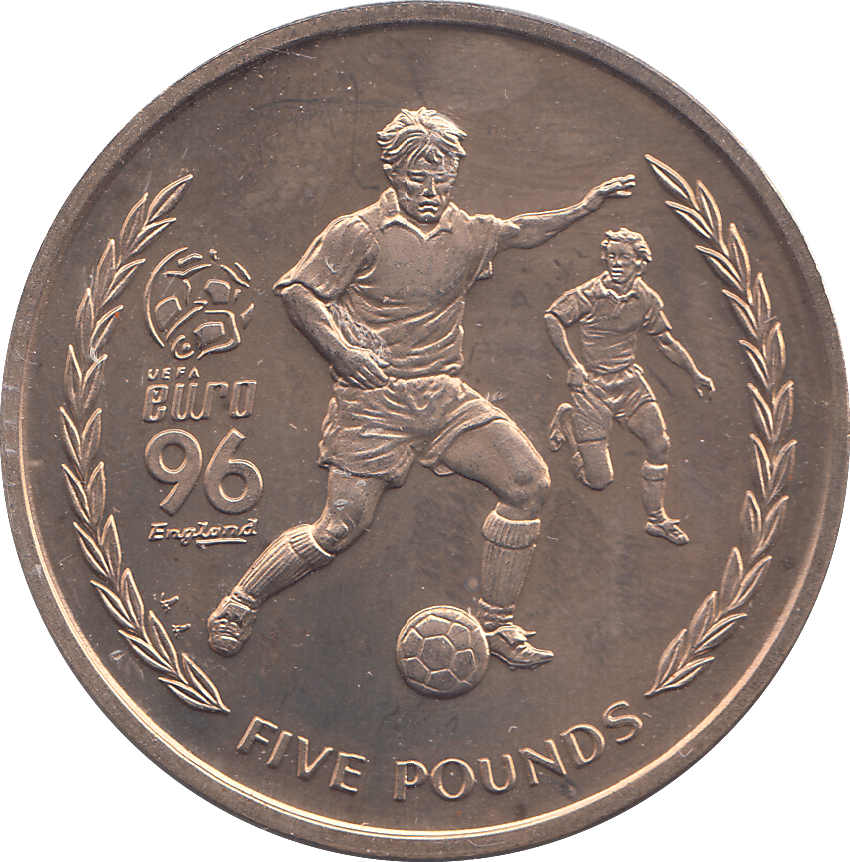1996 5 POUNDS EURO FOOTBALL COMMEMORATIVE COIN - WORLD COINS - Cambridgeshire Coins