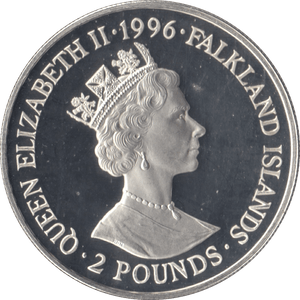1996 .925 SILVER PROOF ROYAL HERITAGE TWO POUNDS FALKLAND ISLANDS - SILVER WORLD COINS - Cambridgeshire Coins