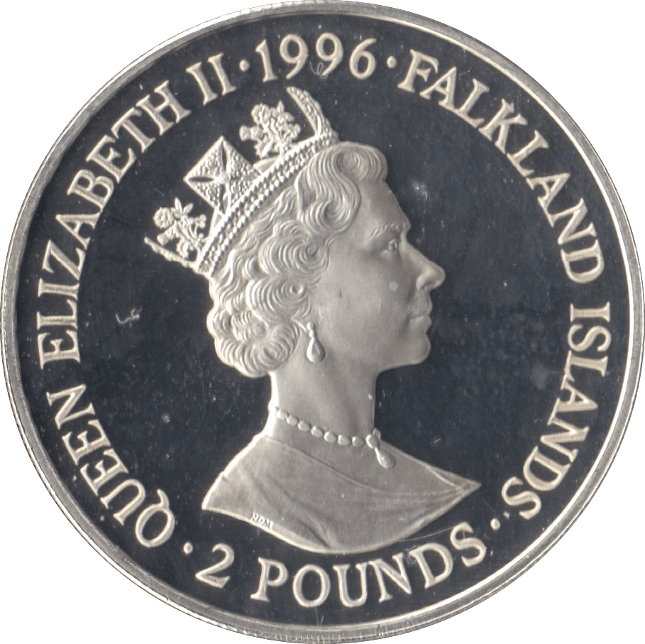 1996 .925 SILVER PROOF ROYAL HERITAGE TWO POUNDS FALKLAND ISLANDS - SILVER WORLD COINS - Cambridgeshire Coins