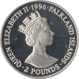 1996 .925 SILVER PROOF ROYAL HERITAGE TWO POUNDS FALKLAND ISLANDS - SILVER WORLD COINS - Cambridgeshire Coins