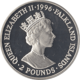 1996 .925 SILVER PROOF ROYAL HERITAGE TWO POUNDS FALKLAND ISLANDS - SILVER WORLD COINS - Cambridgeshire Coins