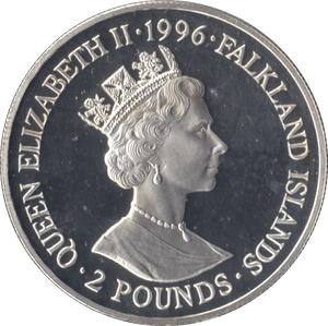 1996 .925 SILVER PROOF ROYAL HERITAGE TWO POUNDS FALKLAND ISLANDS - SILVER WORLD COINS - Cambridgeshire Coins