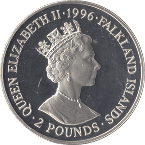 1996 .925 SILVER PROOF ROYAL HERITAGE TWO POUNDS FALKLAND ISLANDS - SILVER WORLD COINS - Cambridgeshire Coins