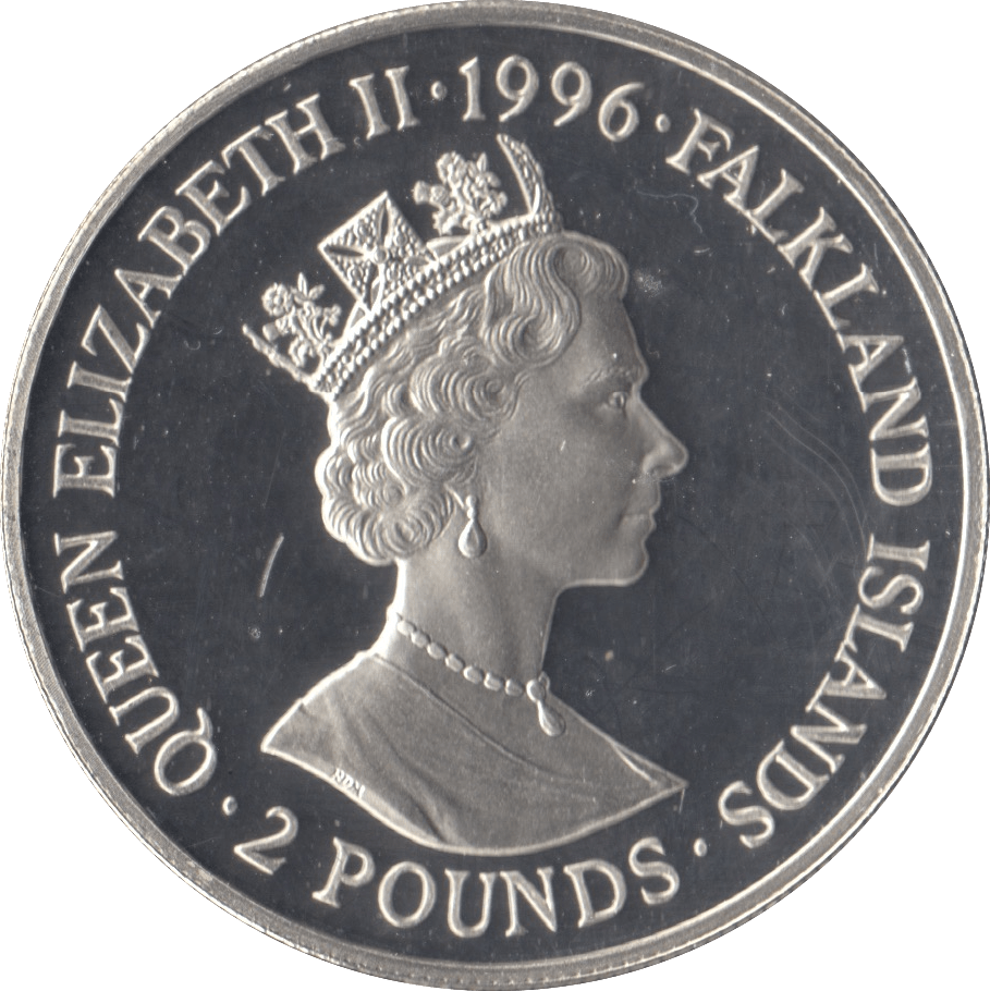 1996 .925 SILVER PROOF ROYAL HERITAGE TWO POUNDS FALKLAND ISLANDS - SILVER WORLD COINS - Cambridgeshire Coins
