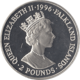 1996 .925 SILVER PROOF ROYAL HERITAGE TWO POUNDS FALKLAND ISLANDS - SILVER WORLD COINS - Cambridgeshire Coins