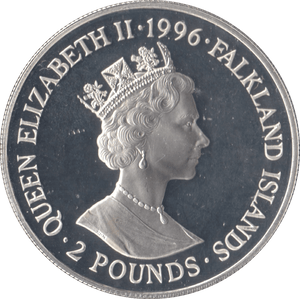 1996 .925 SILVER PROOF ROYAL HERITAGE TWO POUNDS FALKLAND ISLANDS - SILVER WORLD COINS - Cambridgeshire Coins
