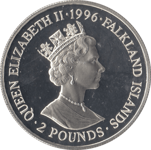 1996 .925 SILVER PROOF ROYAL HERITAGE TWO POUNDS FALKLAND ISLANDS - SILVER WORLD COINS - Cambridgeshire Coins