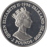 1996 .925 SILVER PROOF ROYAL HERITAGE TWO POUNDS FALKLAND ISLANDS - SILVER WORLD COINS - Cambridgeshire Coins