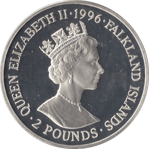 1996 .925 SILVER PROOF ROYAL HERITAGE TWO POUNDS FALKLAND ISLANDS - SILVER WORLD COINS - Cambridgeshire Coins