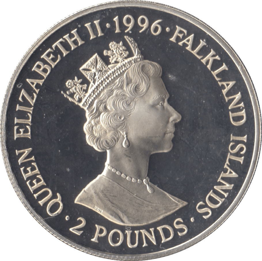 1996 .925 SILVER PROOF ROYAL HERITAGE TWO POUNDS FALKLAND ISLANDS - SILVER WORLD COINS - Cambridgeshire Coins