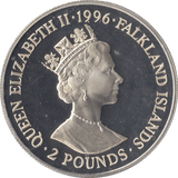 1996 .925 SILVER PROOF ROYAL HERITAGE TWO POUNDS FALKLAND ISLANDS - SILVER WORLD COINS - Cambridgeshire Coins