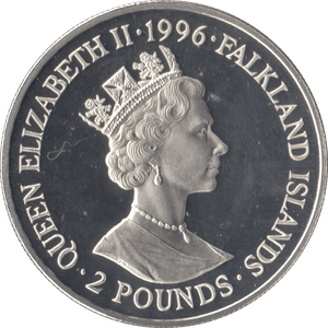 1996 .925 SILVER PROOF ROYAL HERITAGE TWO POUNDS FALKLAND ISLANDS - SILVER WORLD COINS - Cambridgeshire Coins