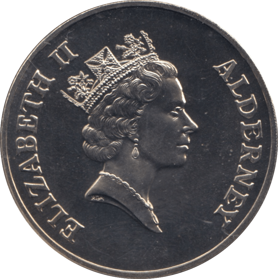 1996 ALDERNEY £5 COIN 70TH ANNIVERSARY CELEBRATION - WORLD COINS - Cambridgeshire Coins