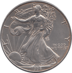 1996 AMERICAN EAGLE SILVER DOLLAR 1 OZ FINE SILVER - WORLD COINS - Cambridgeshire Coins