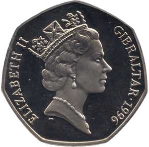 1996 CHRISTMAS 50P FATHER CHRISTMAS PROOF GIBRALTAR - 50P CHRISTMAS COINS - Cambridgeshire Coins