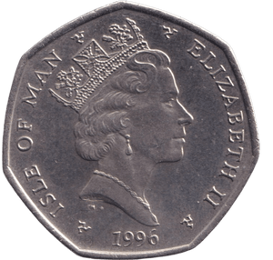 1996 CHRISTMAS 50P ISLE OF MAN - 50P CIRCULATED - Cambridgeshire Coins