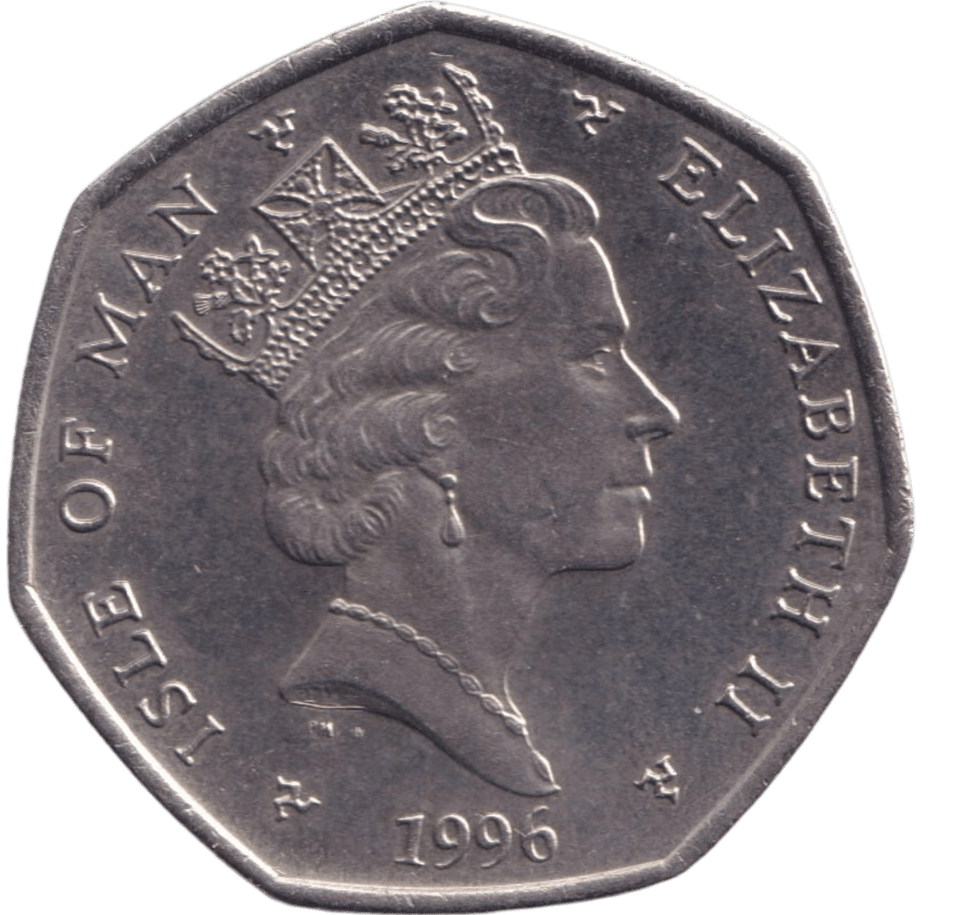 1996 CHRISTMAS 50P ISLE OF MAN - 50P CIRCULATED - Cambridgeshire Coins
