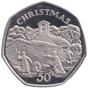 1996 CHRISTMAS 50P SNOWBALL ISLE OF MAN ( PROOF ) - 50P REGIONAL ISSUES - Cambridgeshire Coins
