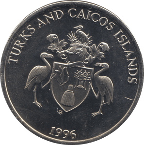 1996 FIVE DOLLARS COIN TURKS AND CAICOS F337 - WORLD COINS - Cambridgeshire Coins