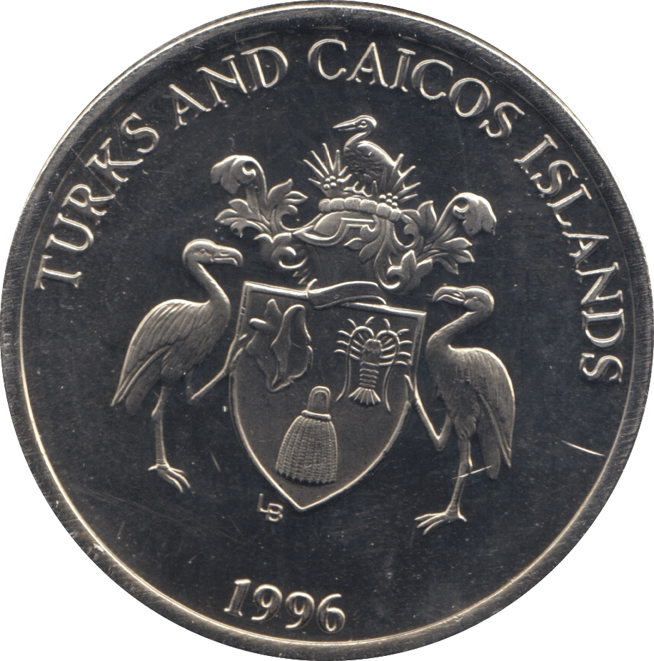 1996 FIVE DOLLARS COIN TURKS AND CAICOS F337 - WORLD COINS - Cambridgeshire Coins