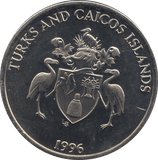 1996 FIVE DOLLARS COIN TURKS AND CAICOS F337 - WORLD COINS - Cambridgeshire Coins