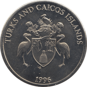 1996 FIVE DOLLARS COIN TURKS AND CAICOS F434 - WORLD COINS - Cambridgeshire Coins