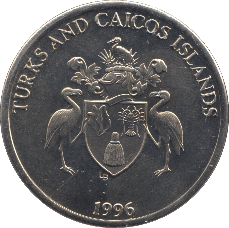 1996 FIVE DOLLARS COIN TURKS AND CAICOS F434 - WORLD COINS - Cambridgeshire Coins